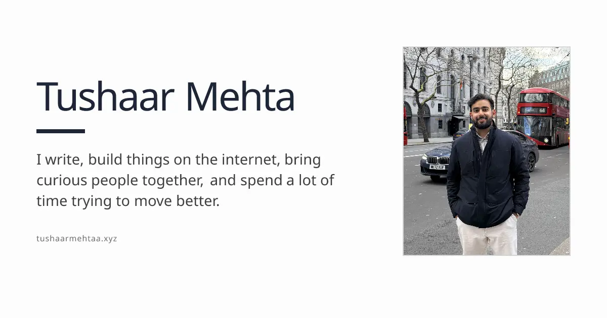 Preview of Tushaar Mehta's website