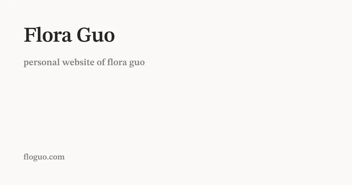 Preview of Flora Guo's website