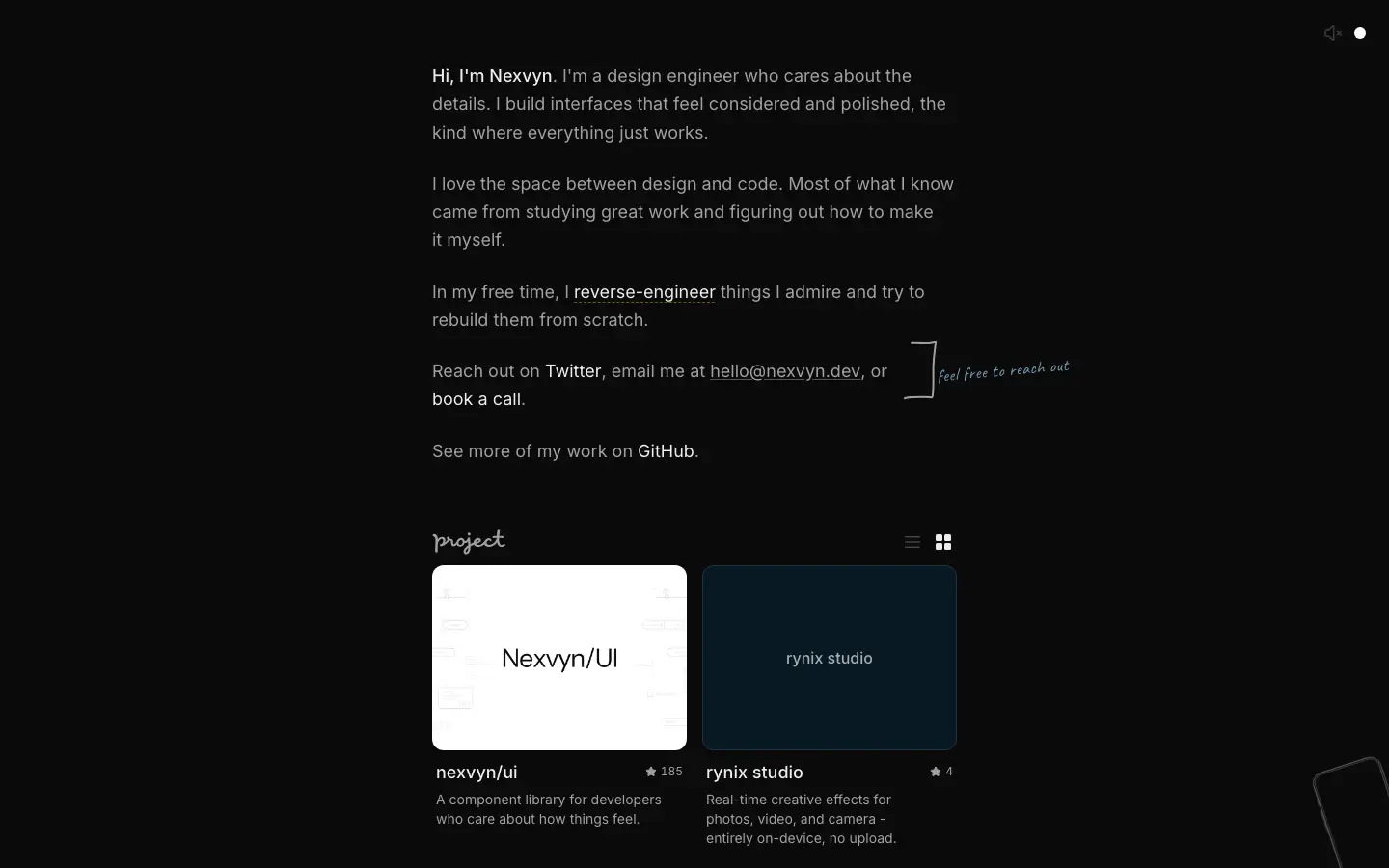 Screenshot of Nexvyn's website