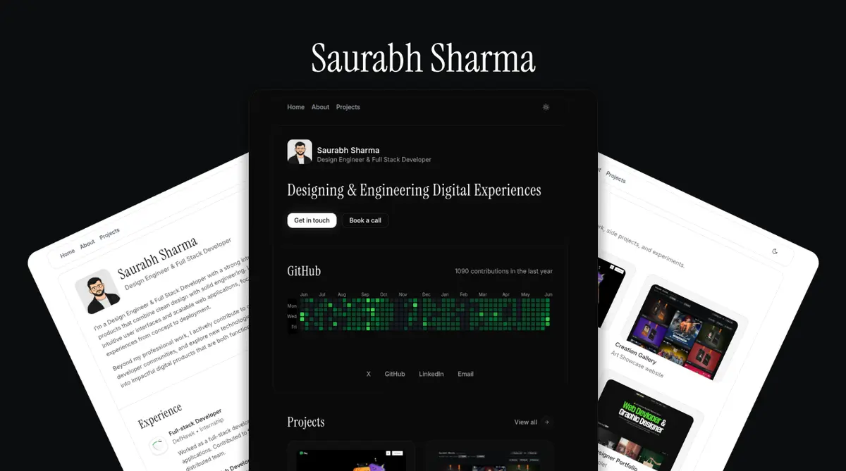 Preview of Saurabh Sharma's website