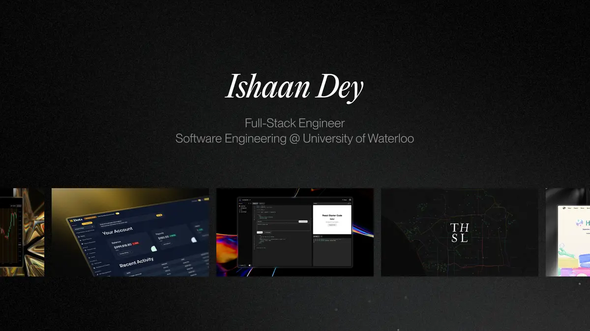 Preview of Ishaan Dey's website