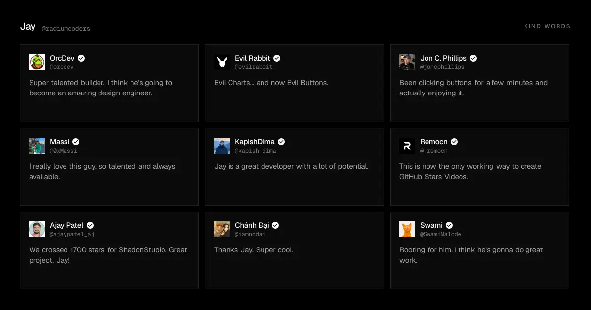 Preview of Jay's website