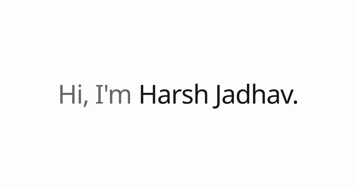 Preview of Harsh Jadhav's website