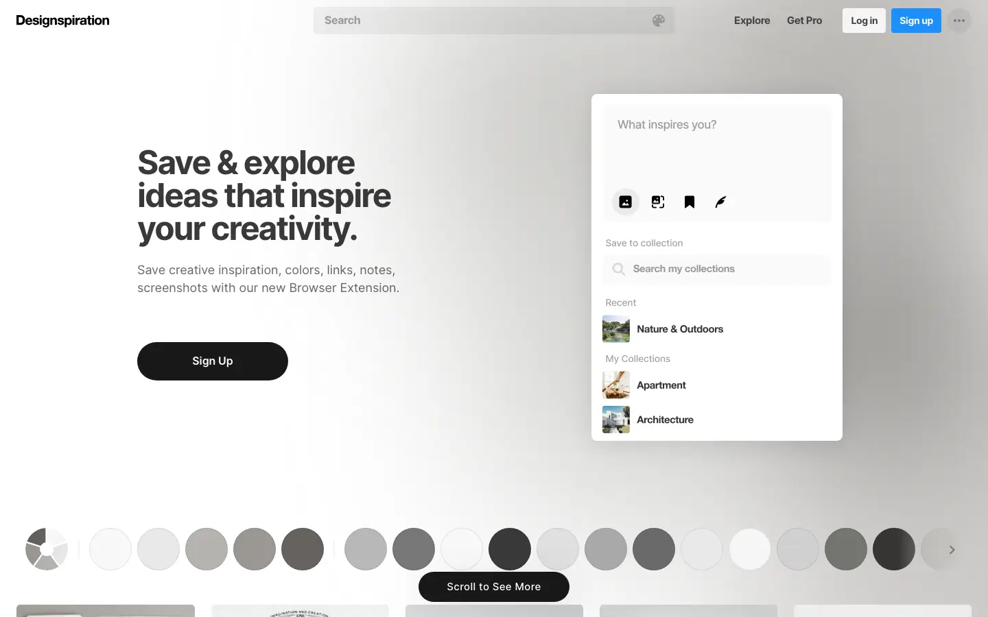 Screenshot of Designspiration