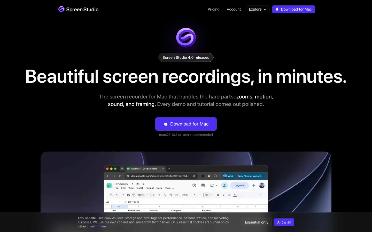 Screenshot of Screen Studio