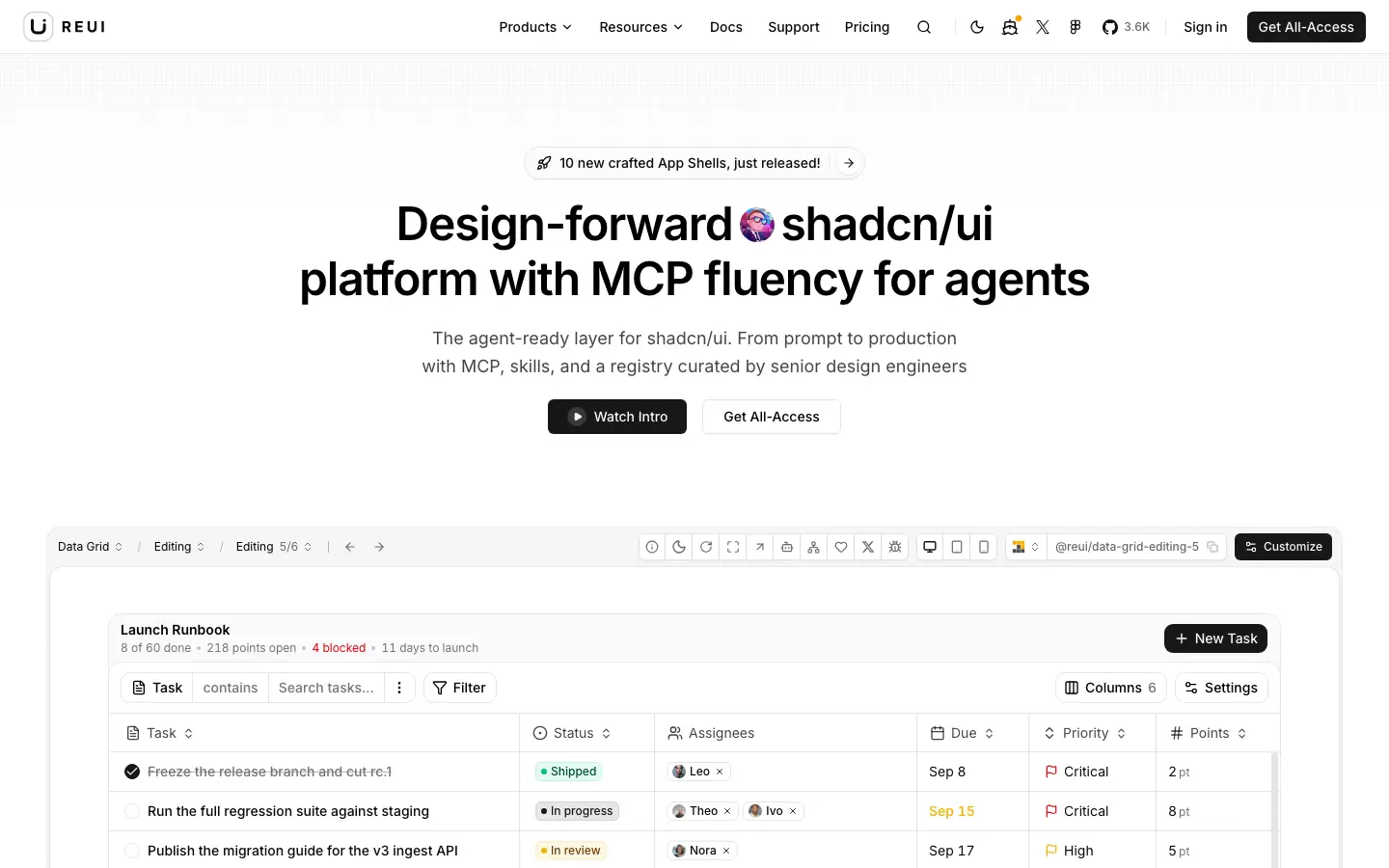 Screenshot of Re UI