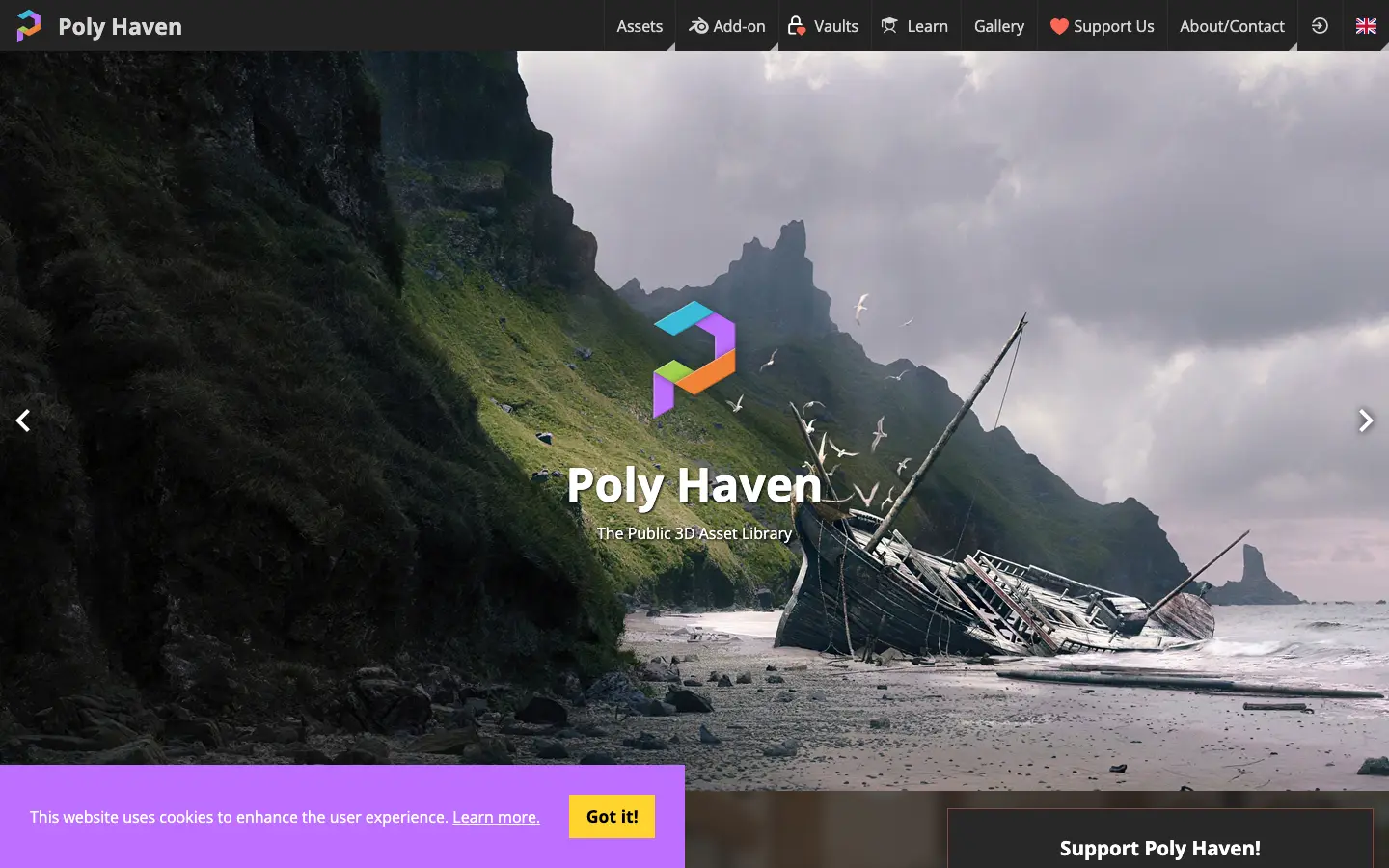 Screenshot of Poly Haven