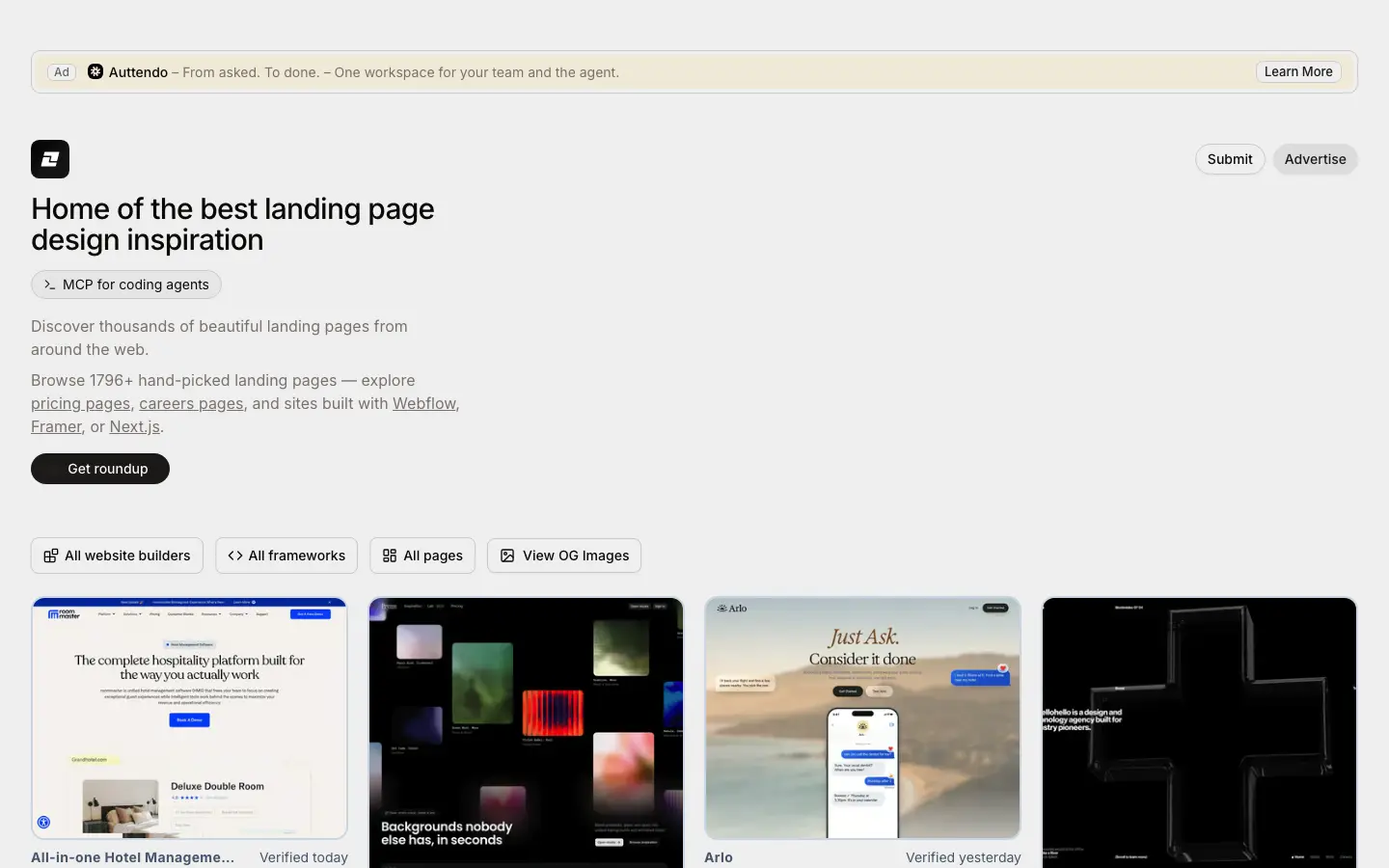 Screenshot of Landing.Gallery