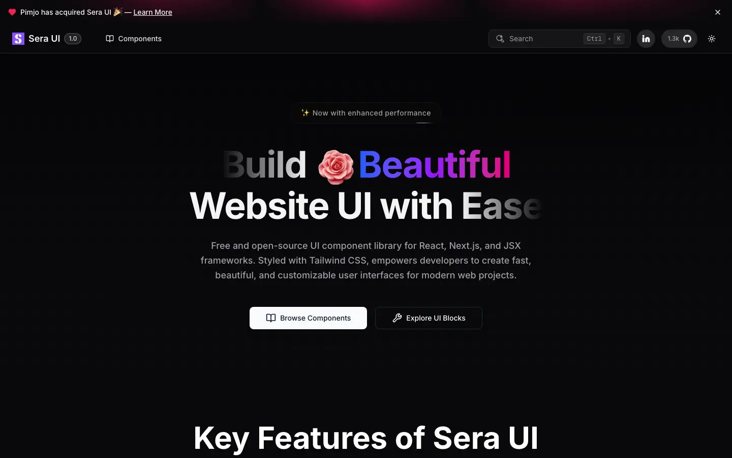Screenshot of Sera UI