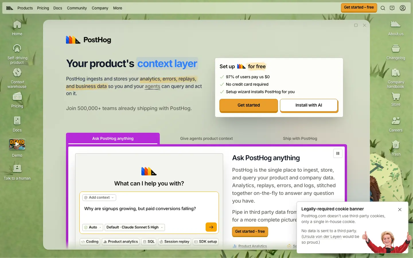 Screenshot of PostHog