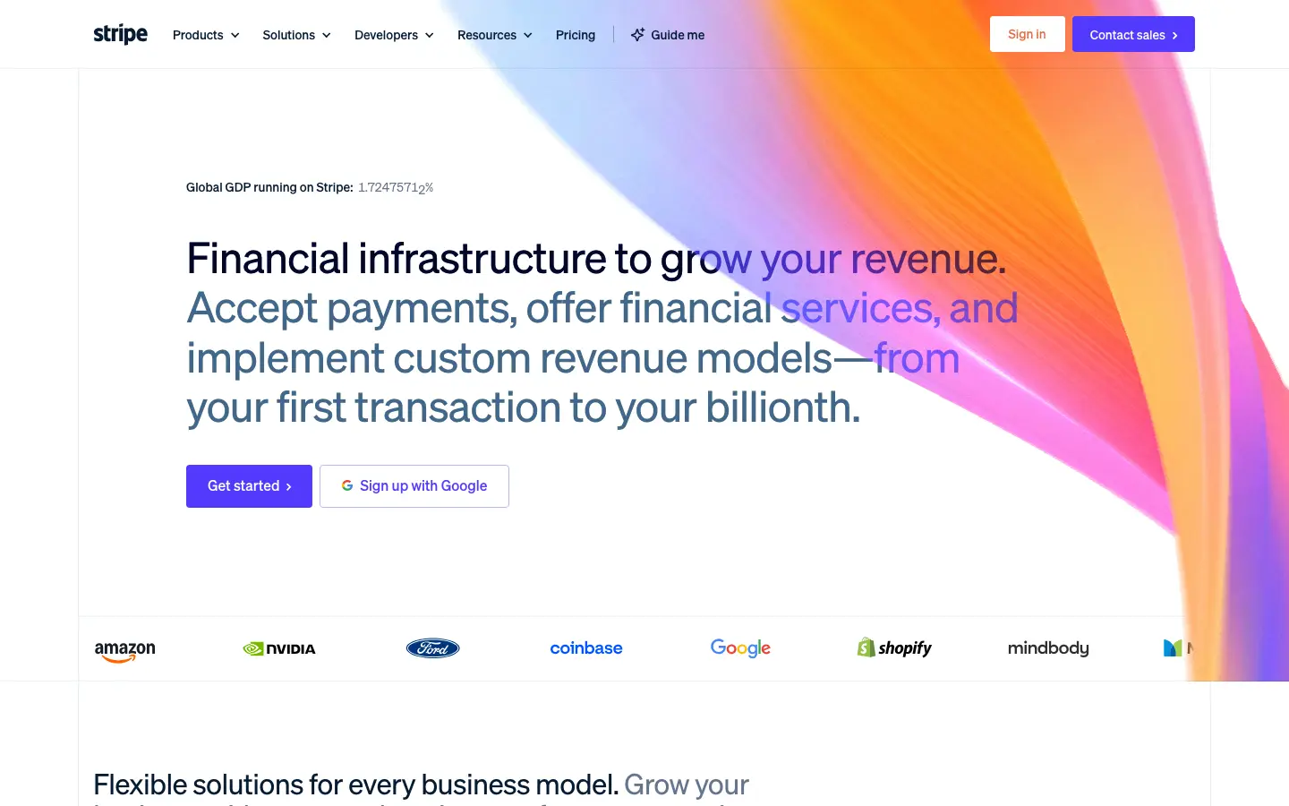Screenshot of Stripe