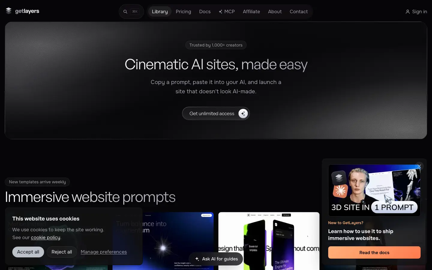 Screenshot of GetLayers