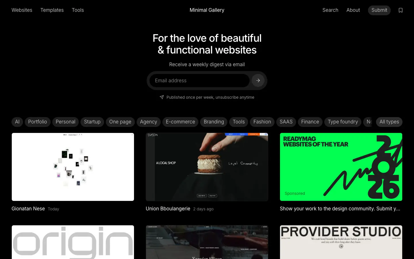 Screenshot of Minimal Gallery