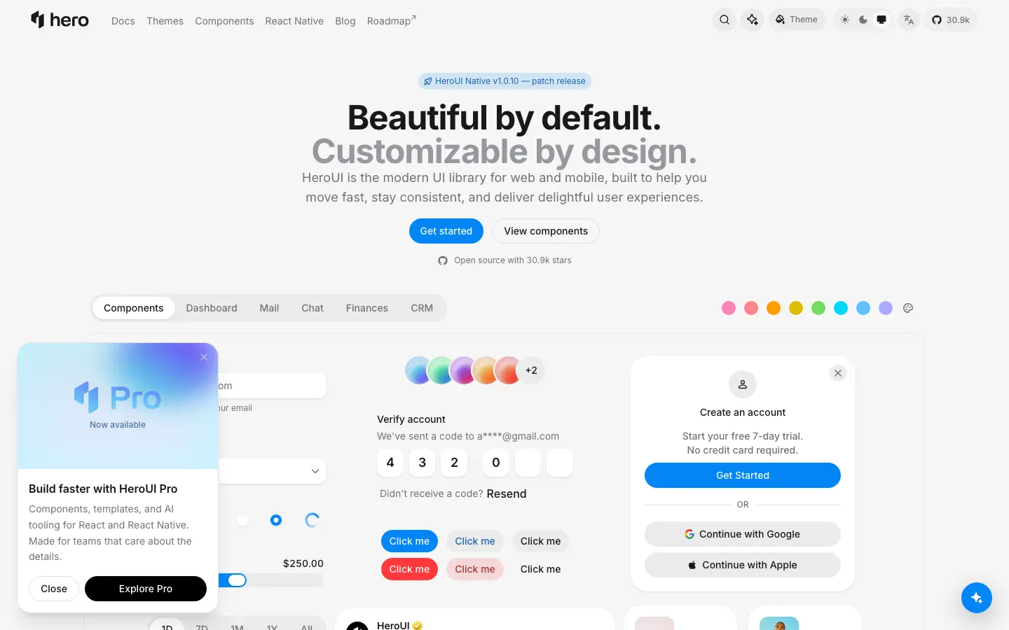 Screenshot of HeroUI