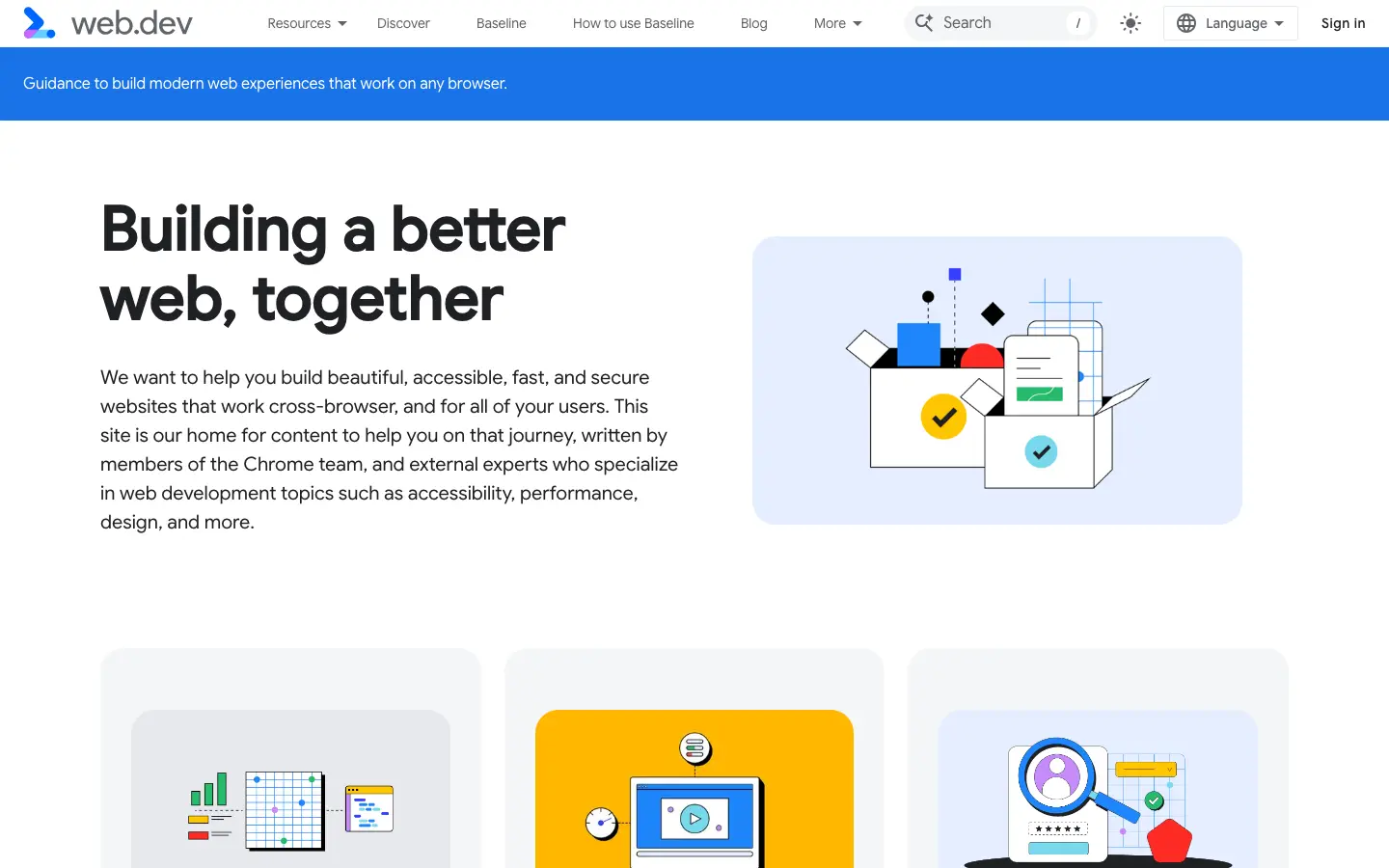 Screenshot of web.dev