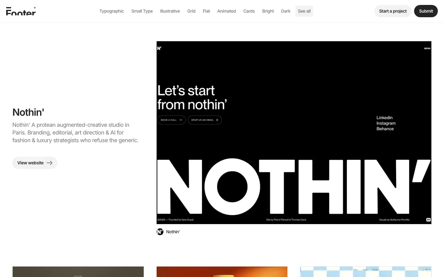 Screenshot of footer.design