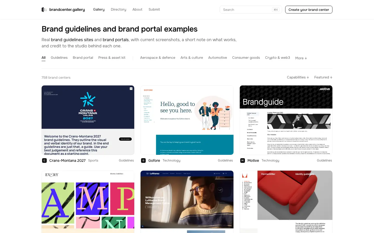 Screenshot of BrandCenter Gallery