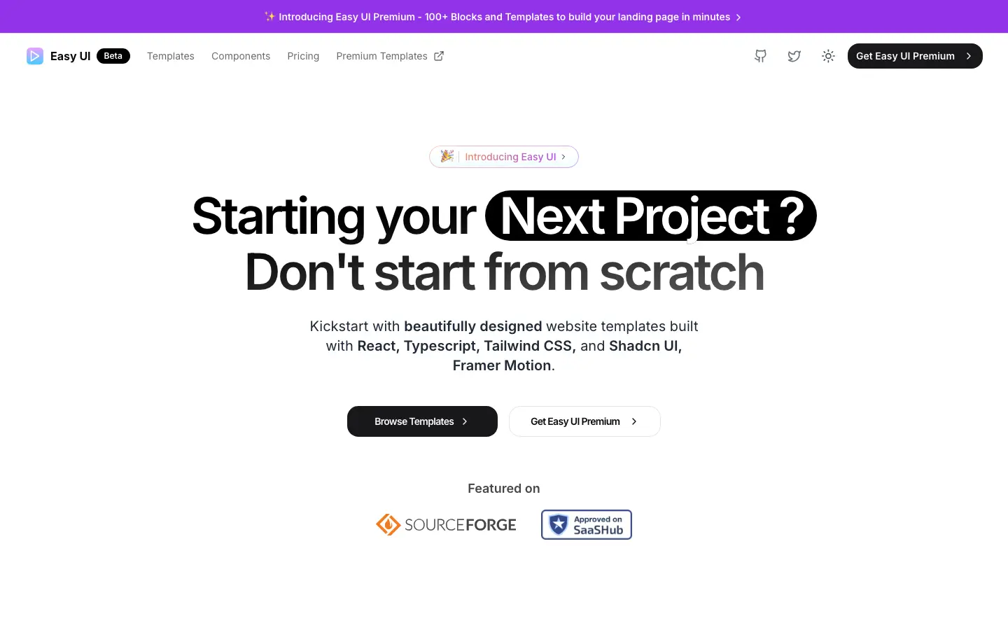 Screenshot of Easy UI