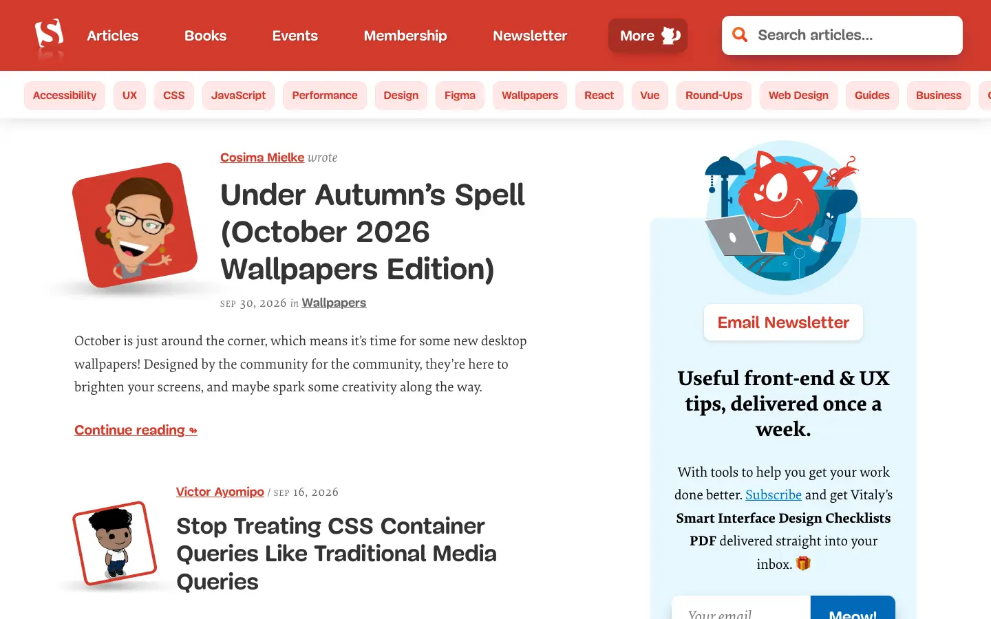 Screenshot of Smashing Magazine