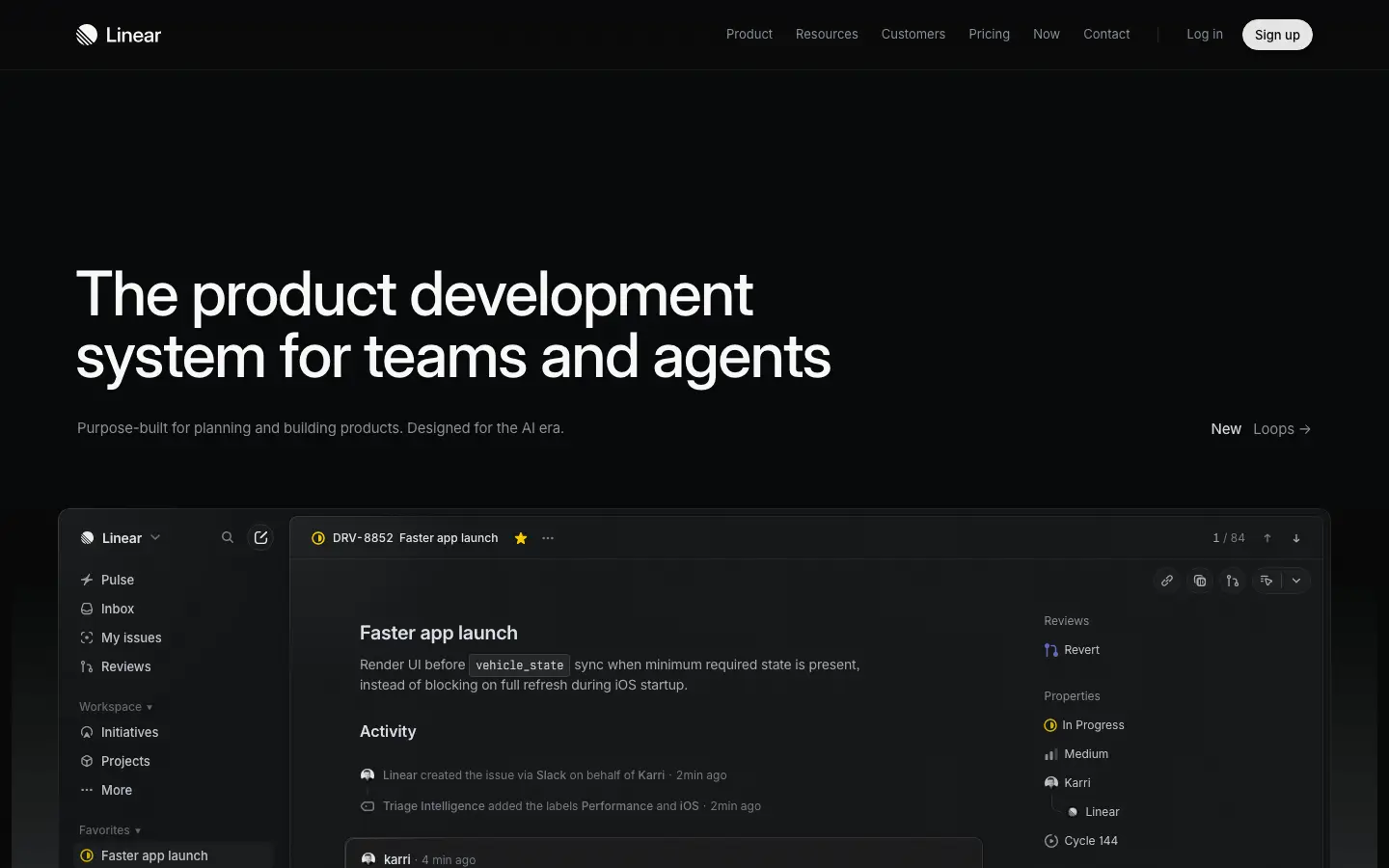 Screenshot of Linear