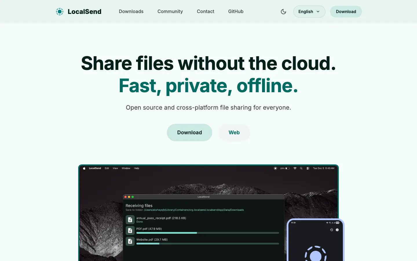 Screenshot of LocalSend