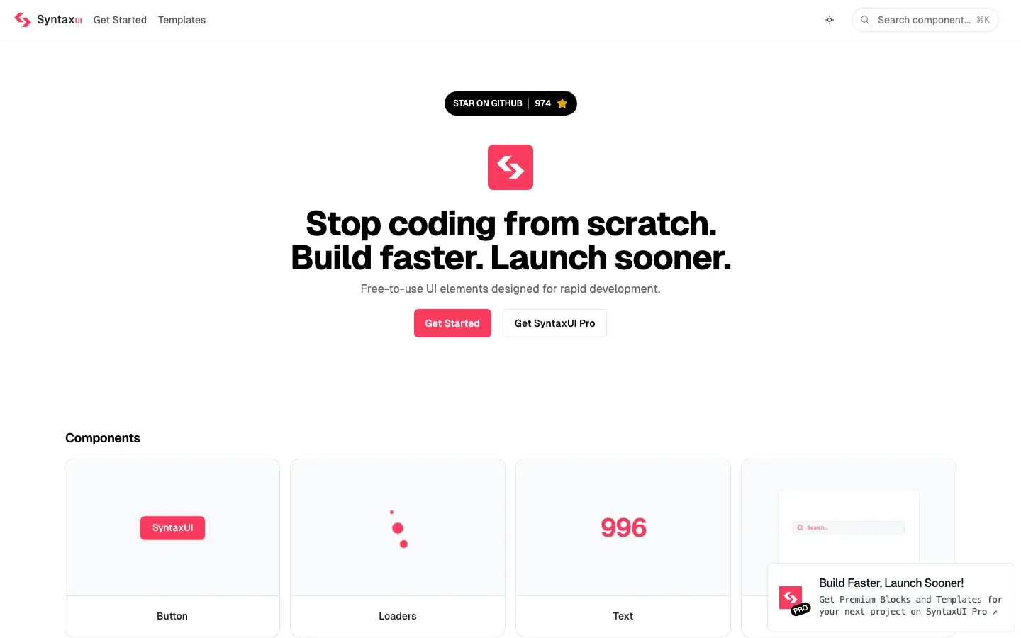 Screenshot of Syntax UI
