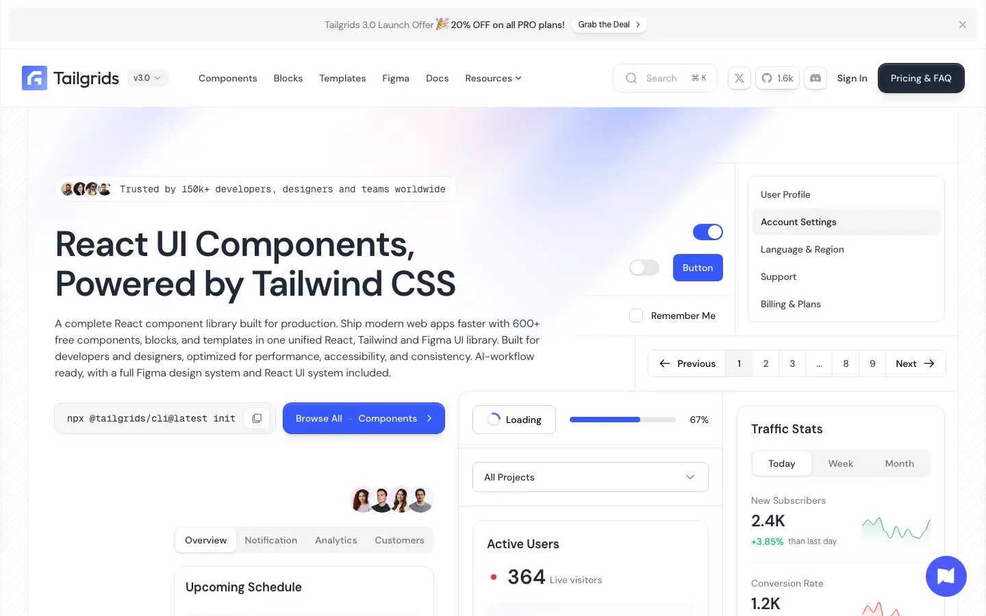 Screenshot of TailGrids