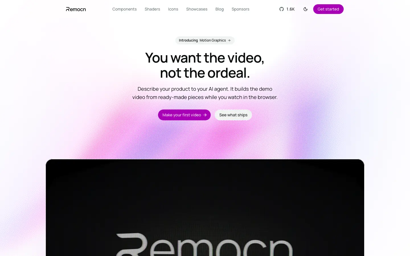 Screenshot of Remocn