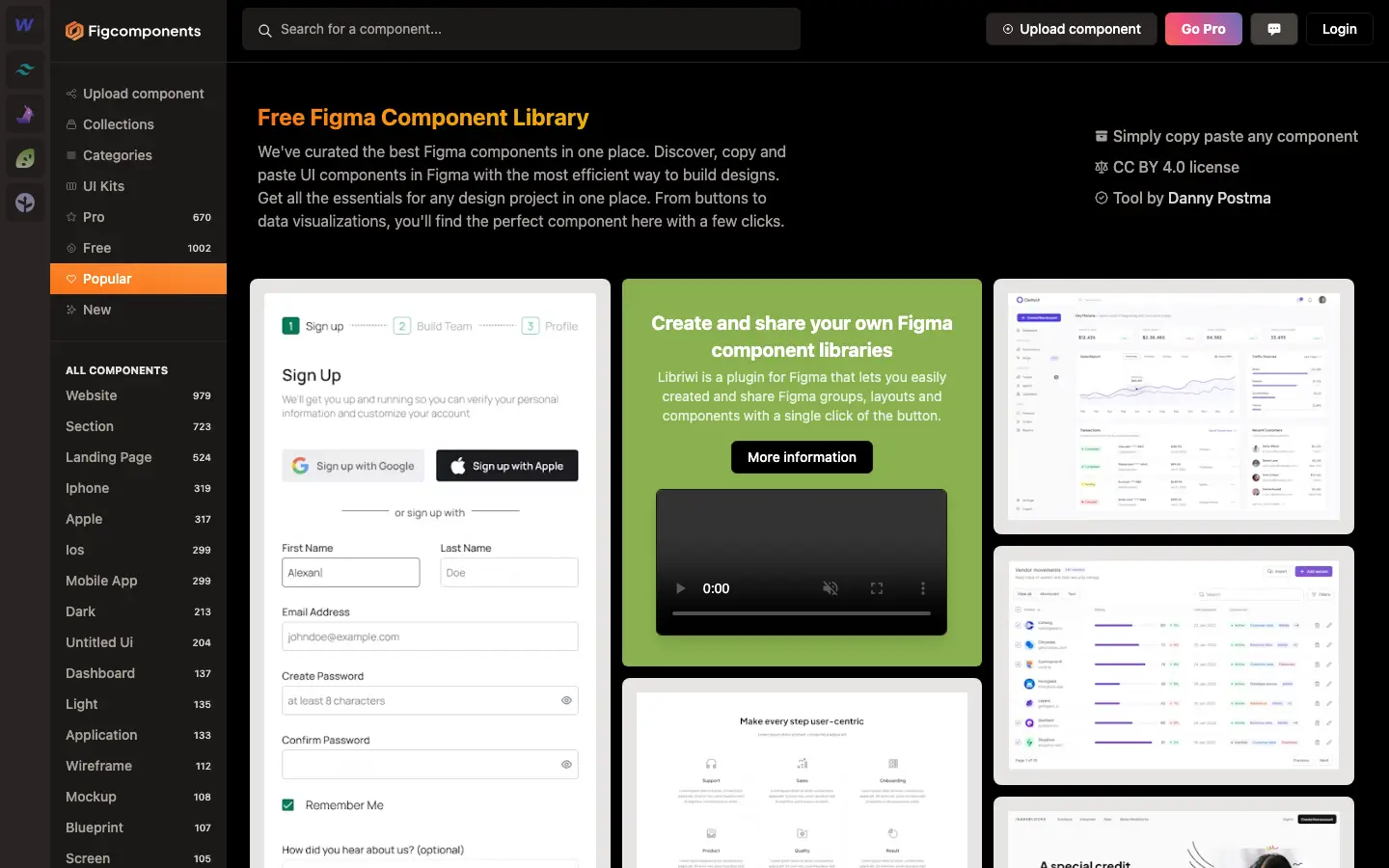 Screenshot of Figcomponents