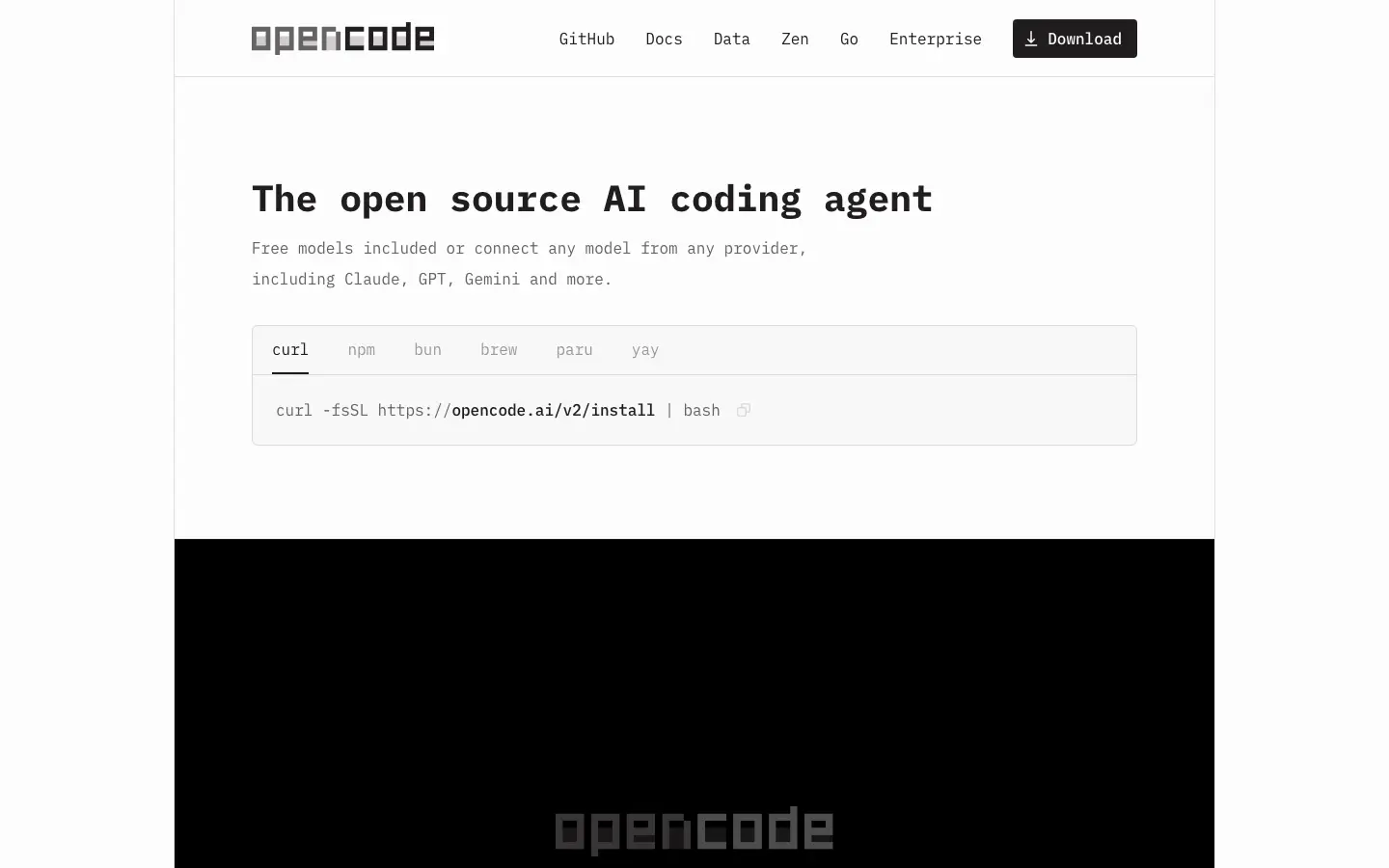 Screenshot of OpenCode