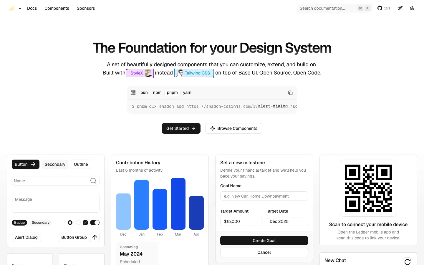 Screenshot of shadcn-cssinjs