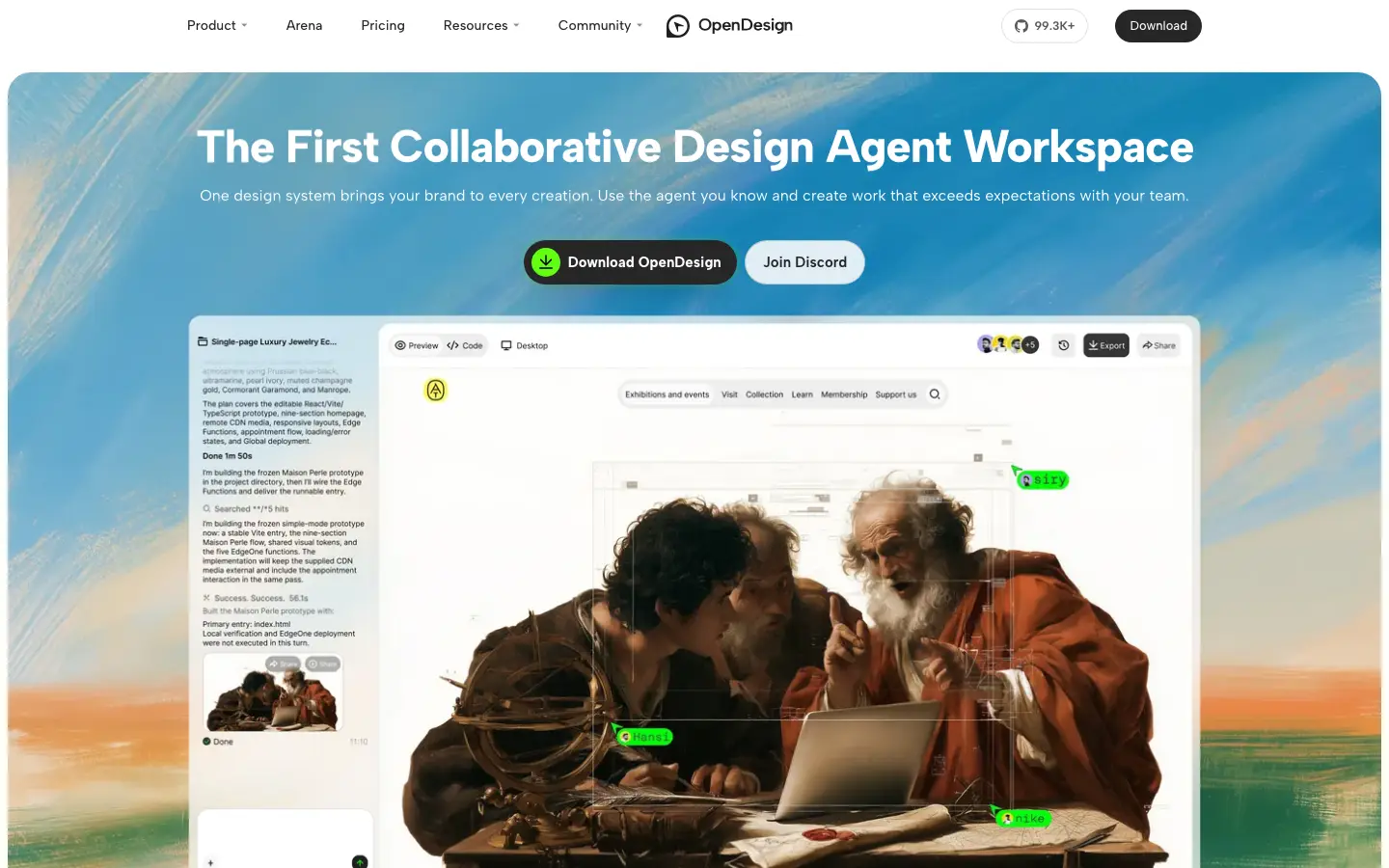Screenshot of Open Design