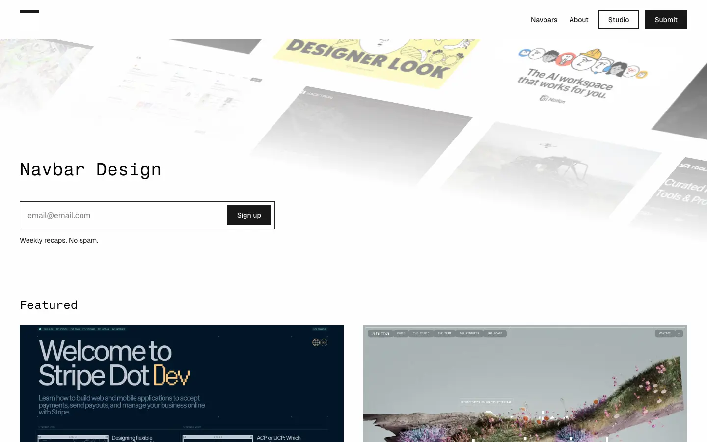 Screenshot of navbar.design