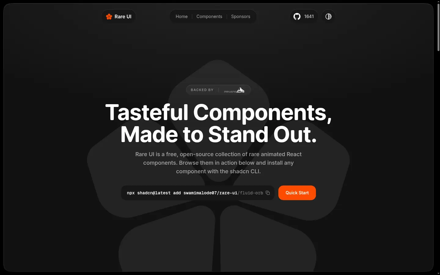 Screenshot of Rare UI