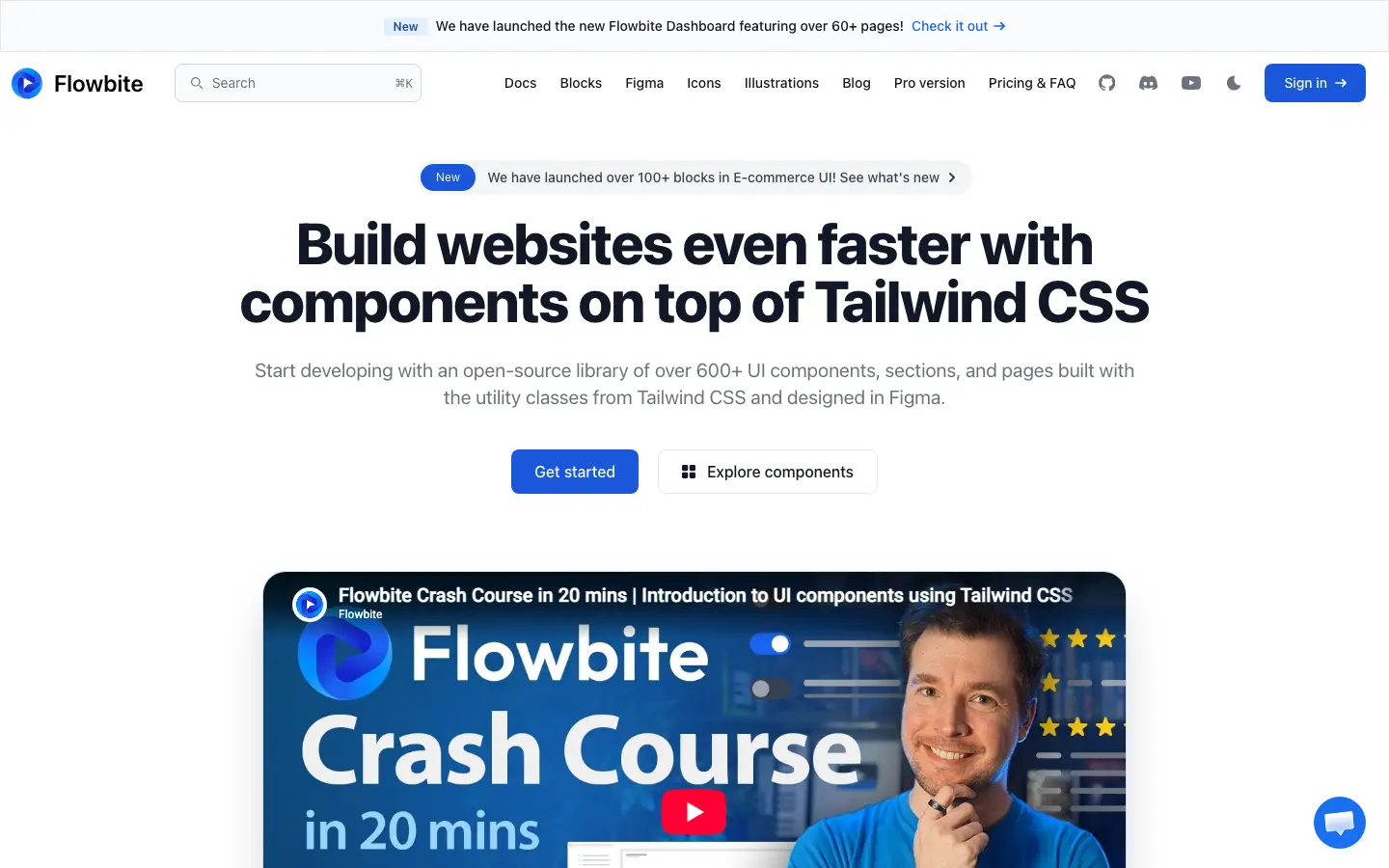 Screenshot of Flowbite