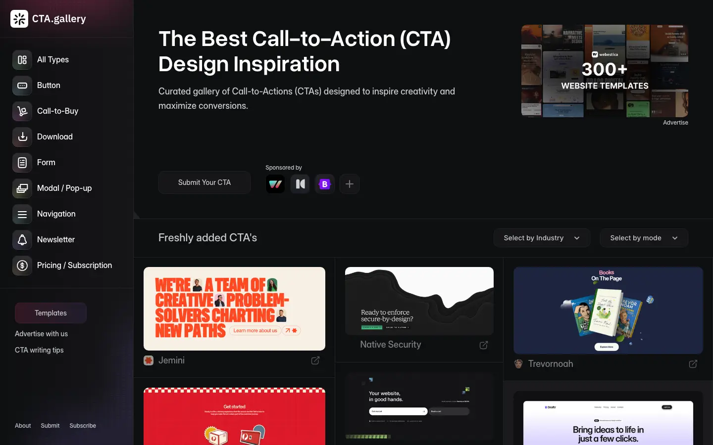 Screenshot of cta.gallery