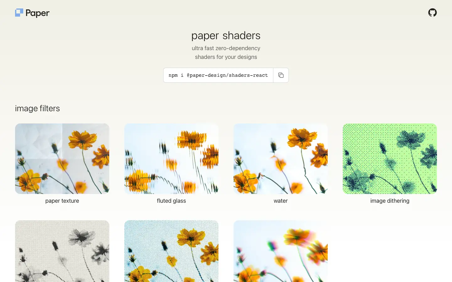 Screenshot of Paper Shaders